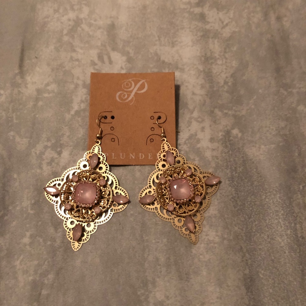 Pink and gold Plunder earrings